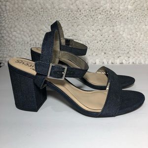 Circus by Sam Edelman Denim Blue Block Heel Sandal